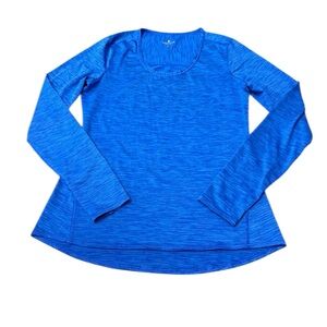 Athleta Size Small Chi Long Sleeve Tee in Royal Blue Shadow Stripe